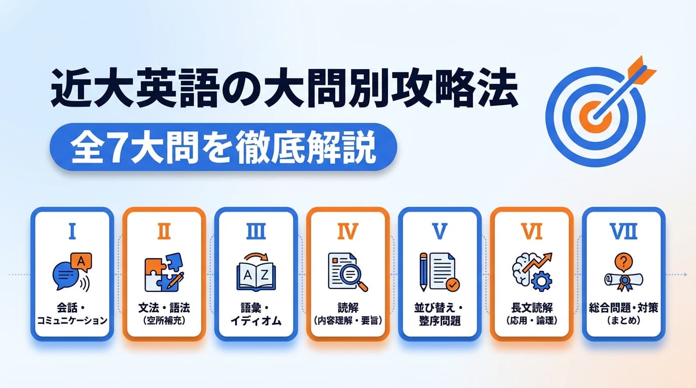 近大英語の大問別攻略法【全7大問を徹底解説】