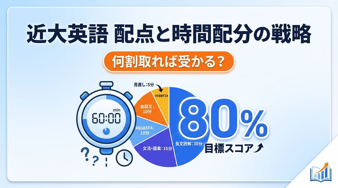 近大英語は何割取れば受かる?配点と時間配分の戦略